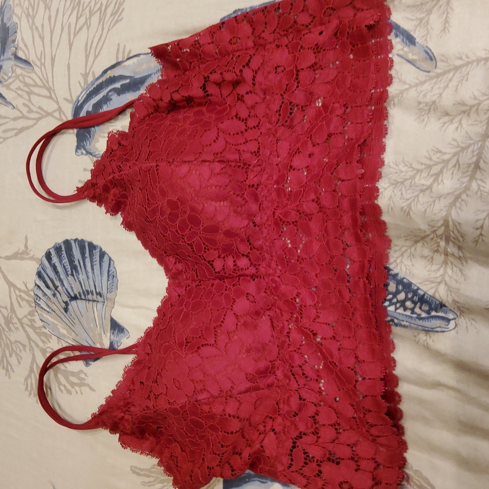 Red lace bralette size large